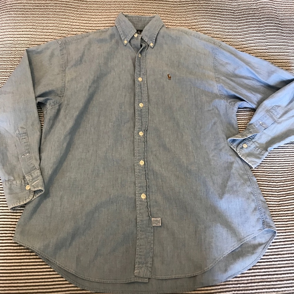 Ralph Lauren Light Blue Button-Down Denim Shirt